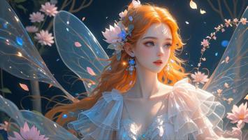 梦幻精灵少女手绘插画