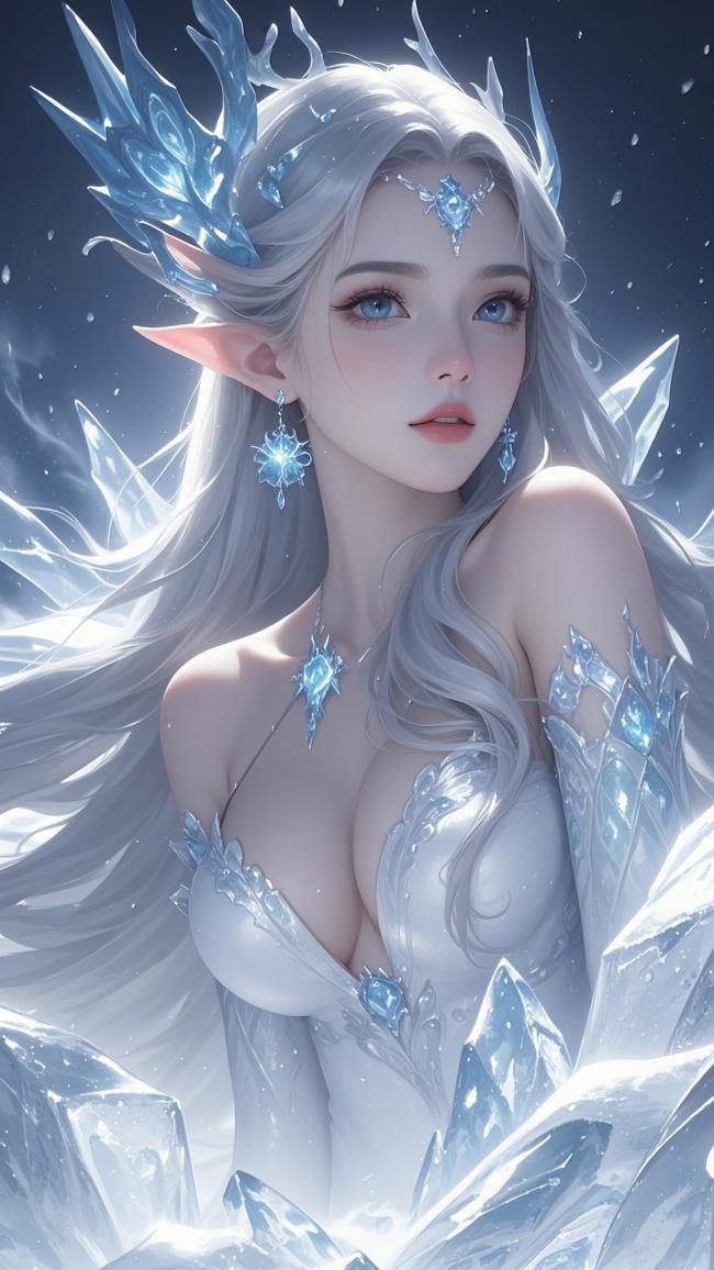冰霜女神3D写实插画 ️