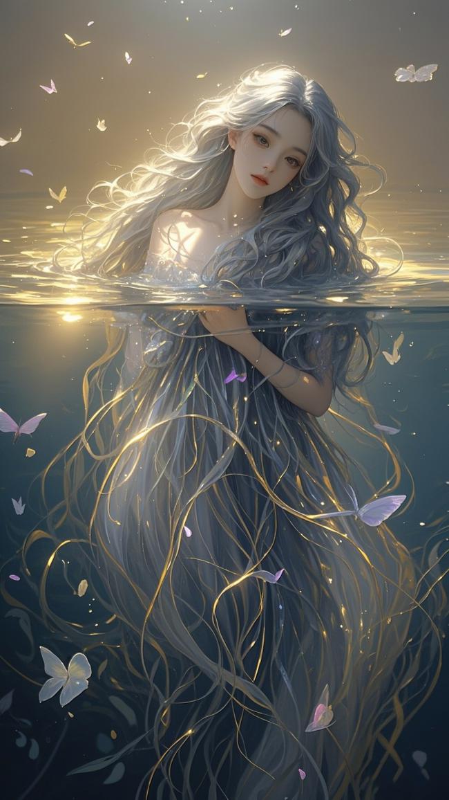 水下仙灵少女·新中式幻境插画