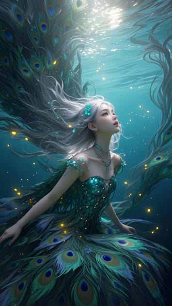 水下孔雀仙子梦幻浮游图