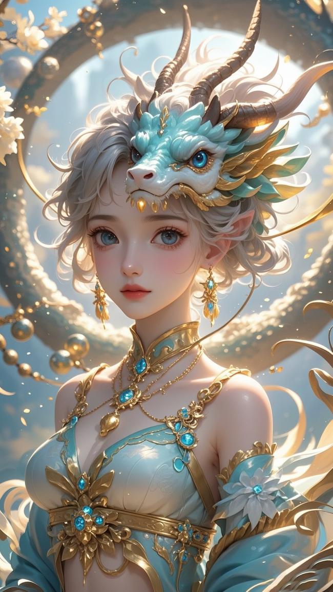 青龙冠少女·仙侠玄幻风插画