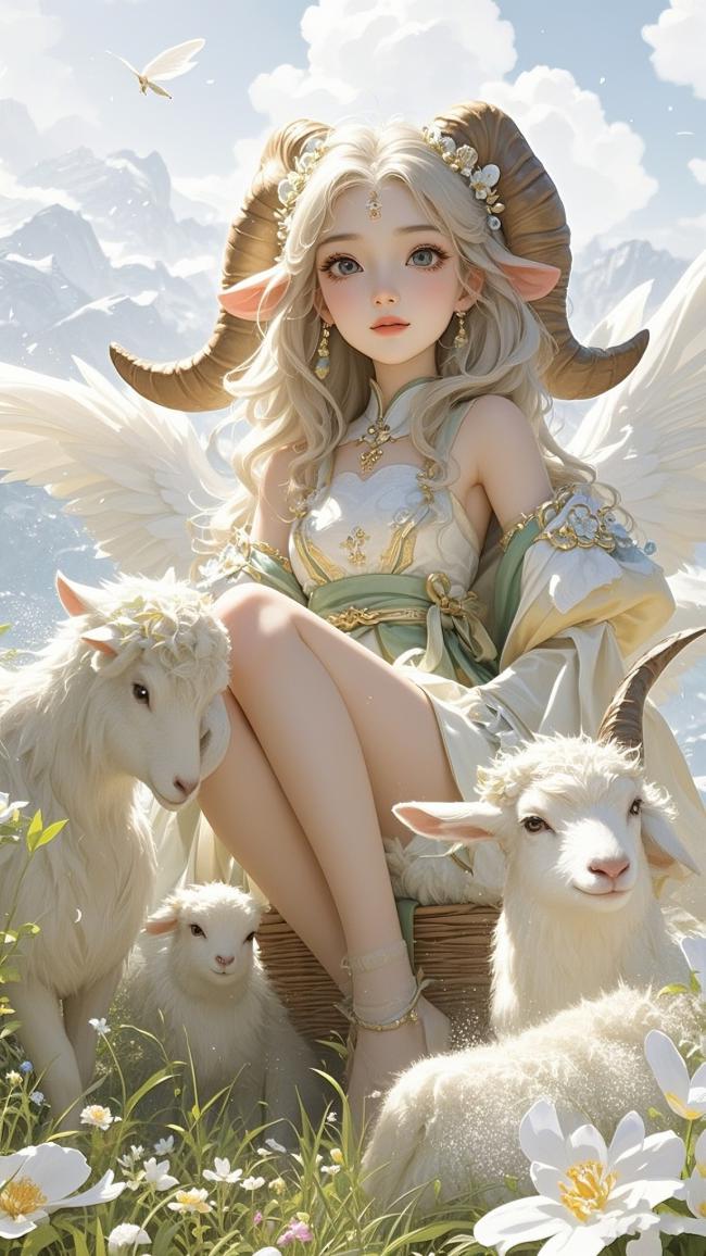 仙羊女神新中式3D幻想图