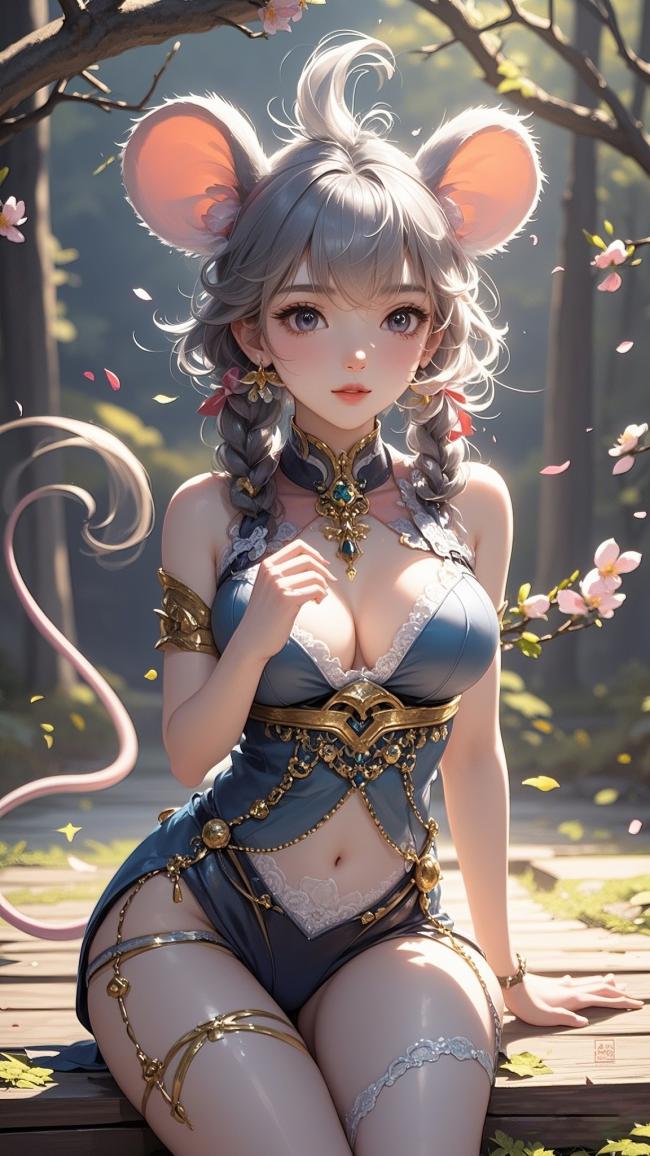 鼠耳少女动漫立绘插画