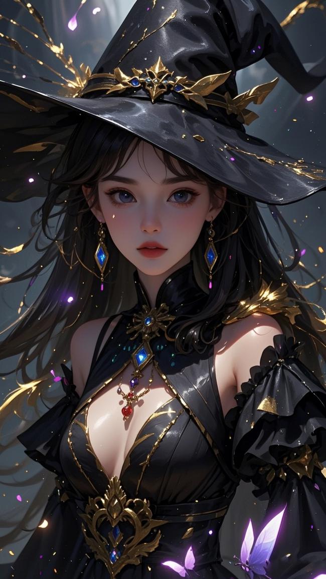 黑袍女巫奇幻角色设计图