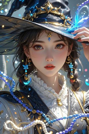 魔法女巫二次元立绘肖像图