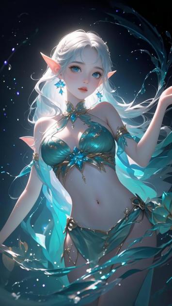 深海精灵女神3D渲染插画