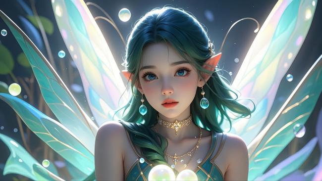 梦幻精灵少女3D渲染插画