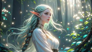 精灵少女森林光斑写真