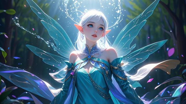 森林精灵少女幻想插画