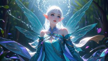 森林精灵少女幻想插画