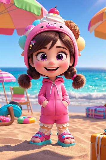 冰淇淋少女海滩奇遇记