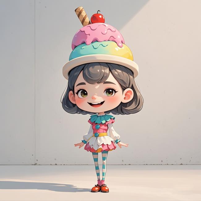 冰淇淋少女3D卡通形象设计图