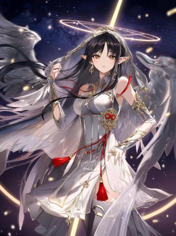 星空天使少女立绘插画