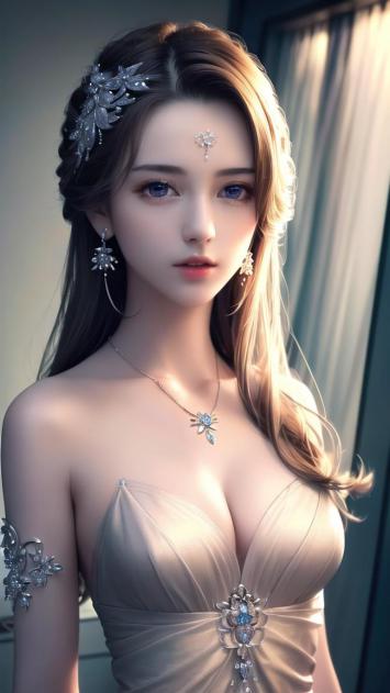 奇幻写实女性肖像：珠宝华服与柔光梦境