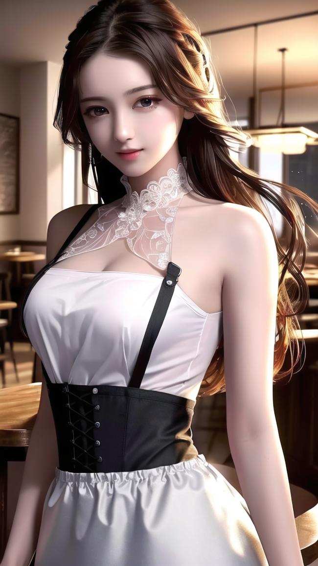 写实主义女郎室内写真，柔光蕾丝裙装唯美动人