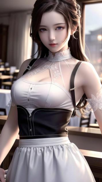 汉服女仆写真：柔光下的优雅侍者