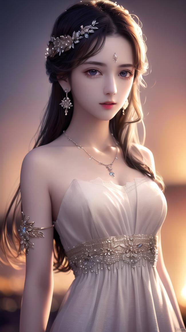 古风仙女写真：日落柔光下的华美绝伦