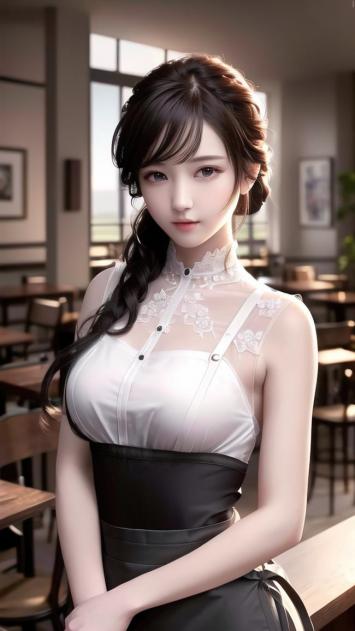 汉服少女咖啡厅写真，柔光唯美氛围感