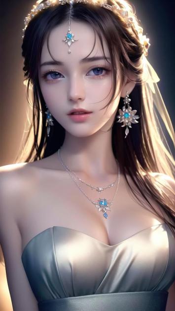 古风仙侠女神写真，蓝宝华饰映柔光