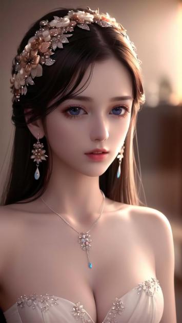 写实美人肖像：珠宝华服映柔光