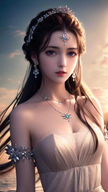 仙侠女神日落写真｜8K写实风格