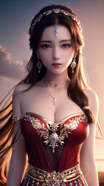 古风华服美人写真，夕阳下的珠宝盛宴