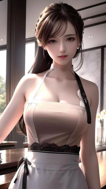 室内窗边的二次元女仆立绘