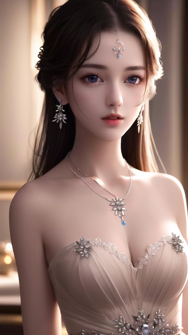 古典美人写真：珠宝礼服与柔光神韵