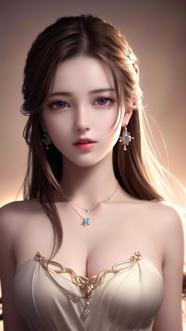 古典贵妇写实肖像，暖光柔焦显华贵