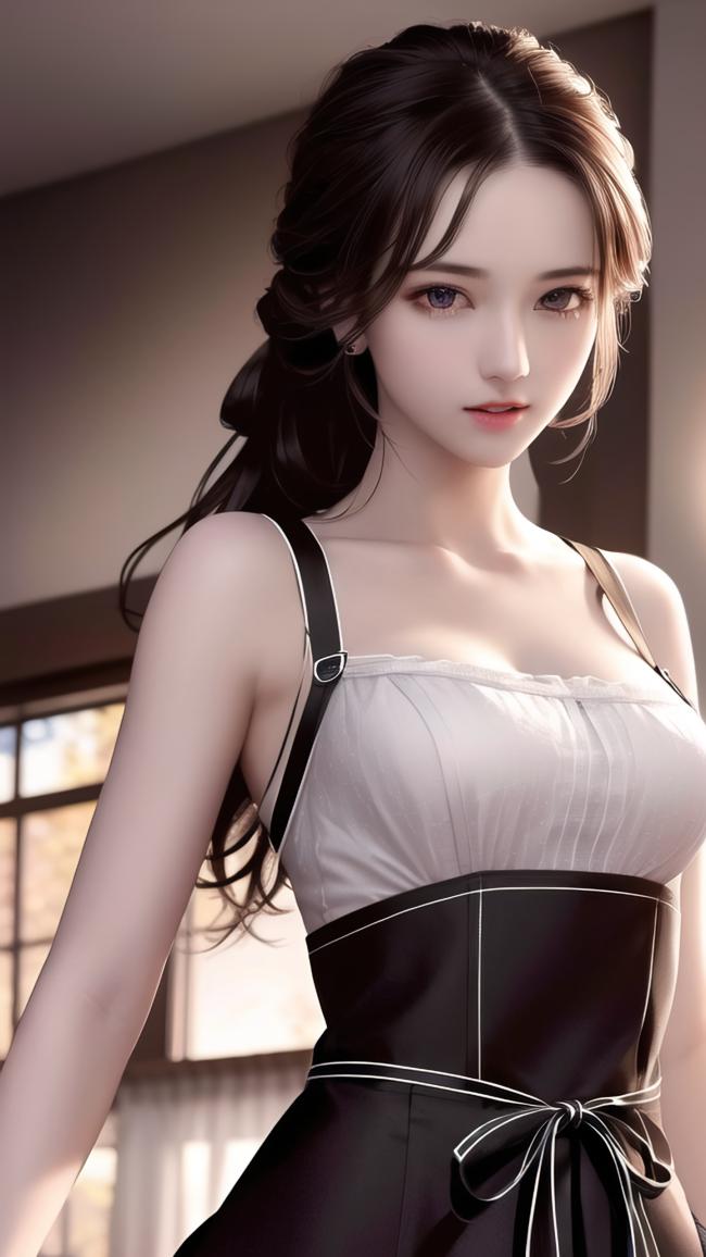 写实风少女室内写真，光影柔美细节精致