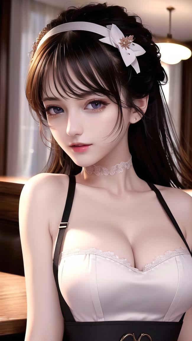 二次元少女立绘特写，柔光蕾丝装束惊艳视觉