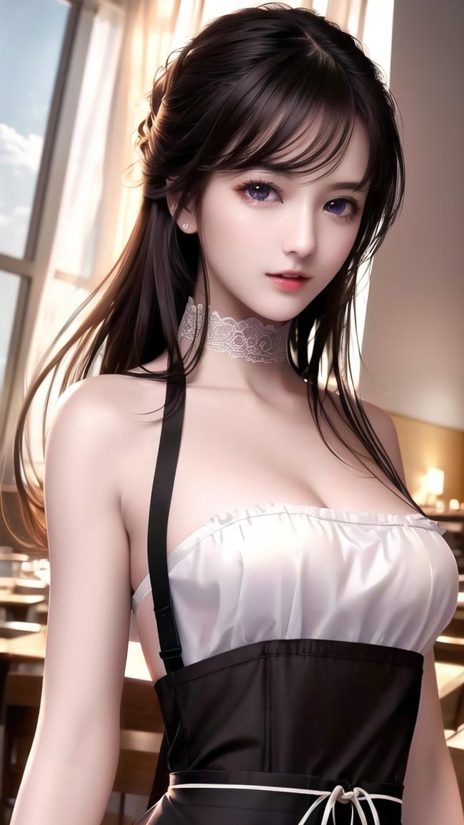 黑发女仆少女温柔写真