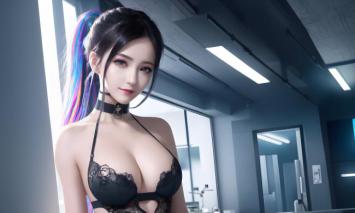 赛博朋克女郎办公室写真