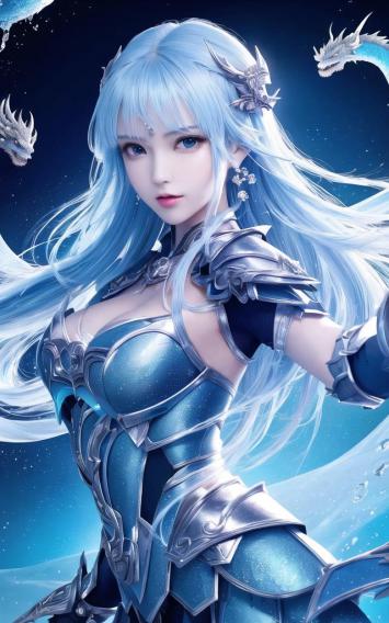 蓝发仙姬战甲映星河