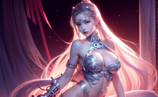 银甲女战士·科幻幻想插画