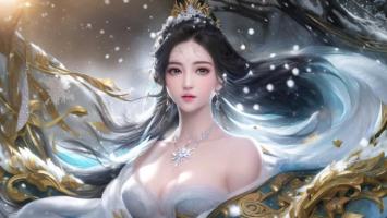 冰晶仙子飘雪图，玄幻写实风视觉盛宴