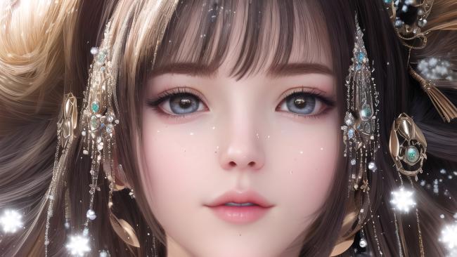 古风仕女特写·星辉映眸