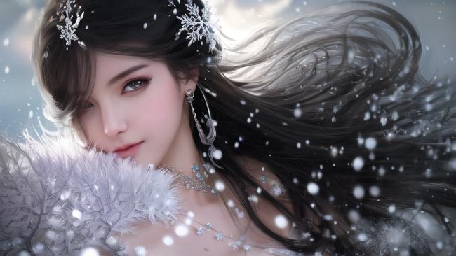 雪中仙子：羽衣飘雪，冷艳绝尘