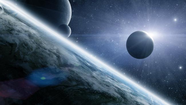 地球与行星共舞的宇宙奇观