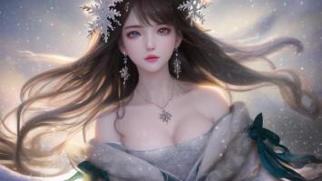 雪之女神：飘雪长发与星坠华裳