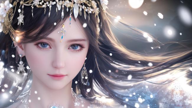 古风仙子雪中凝眸