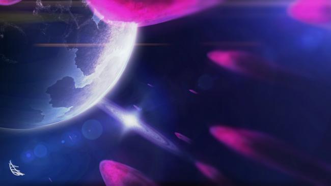 深空异象：地球与粉色星体的科幻对峙