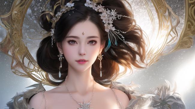 仙侠女神光翼肖像图