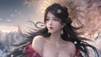 雪中仙子古风写真图