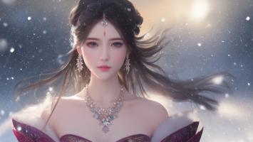 雪中仙子飘逸写真，仙侠玄幻风唯美呈现