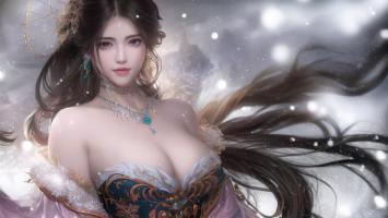 仙侠女神雪中飘逸图