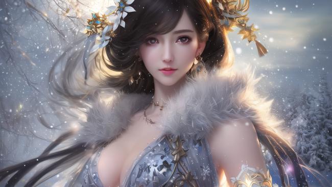 雪中仙子·古风仙侠插画