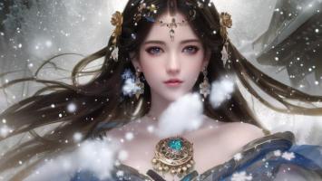 雪中仙子古风写真图