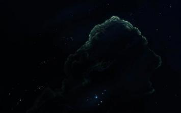 深空绿云星云3D渲染图