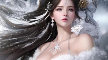冰雪女神油画肖像，冷艳绝美 ✨
